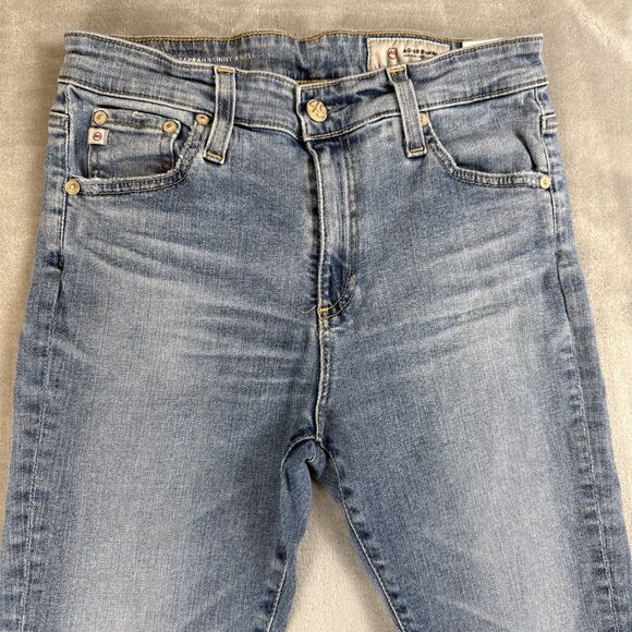 AG Adriano Goldschmied Women's 27R Medium Wash Raw Hem Skinny Jeans - Picture 2 of 9